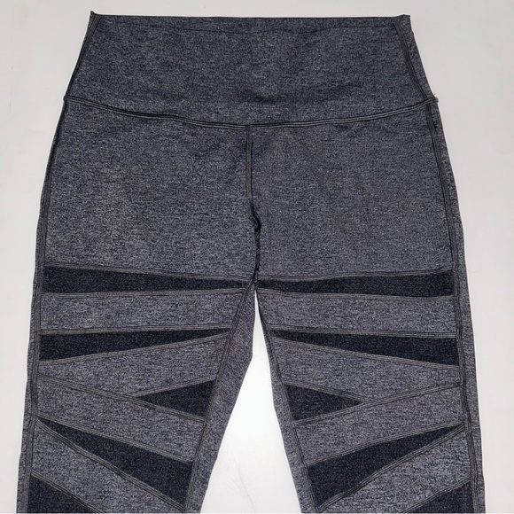 Lululemon Athletic Charcoal & Black Leggings Wunder Under HR Tight SE Tech sz 12 - Picture 5 of 10